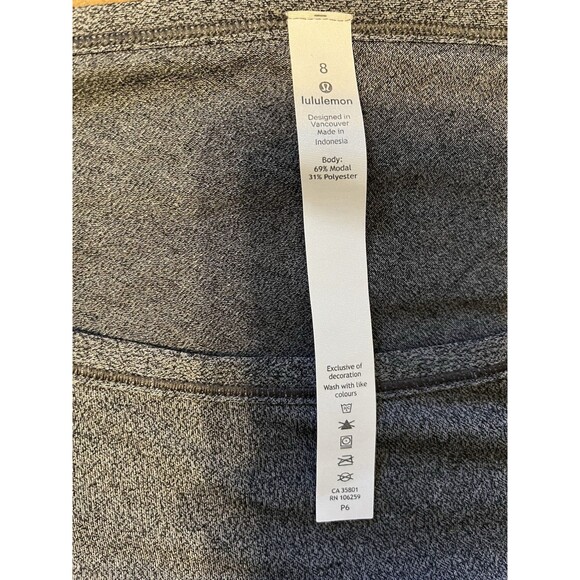 Lululemon Fall In Place Short Sleeve Heathered Black Gray T-shirt Women’s Size 8 - Picture 5 of 6